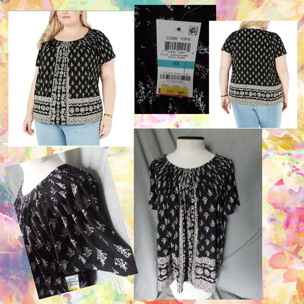 Black & White Boho Top